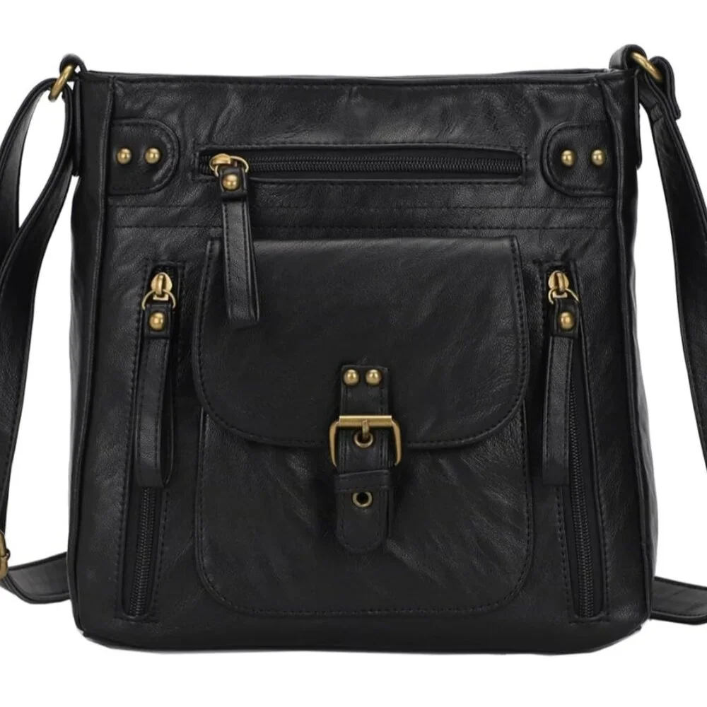 Crossbody Multi Pocket Shoulder, Medium PU Leather Cross Body Bag - Picture 5 of 7